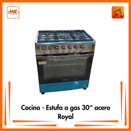 Cocina - Estufa a gas 30″ acero Royal