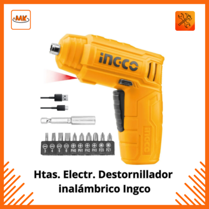 Htas. Electr. Destornillador inalámbrico Ingco