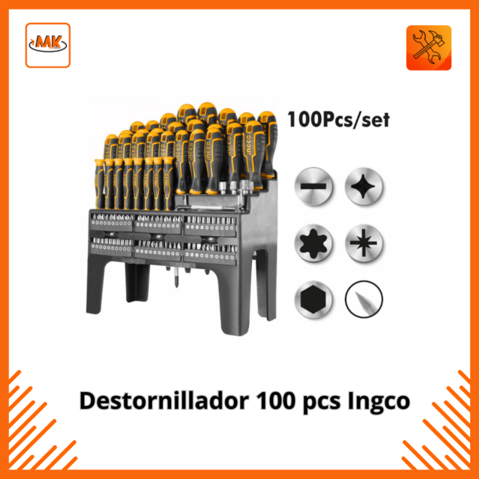 Destornillador 100 pcs Ingco - Imagen 1