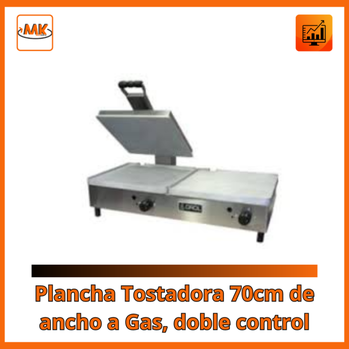 Plancha Tostadora 70cm de ancho a Gas, doble control - Imagen 1