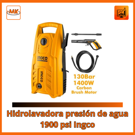 Hidrolavadora presión de agua 1900 psi Ingco