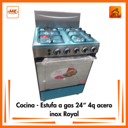 Cocina - Estufa a gas 24″ 4q acero inox Royal