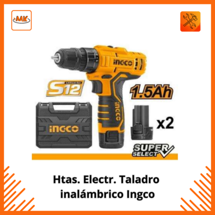 Htas. Electr. Taladro inalámbrico Ingco