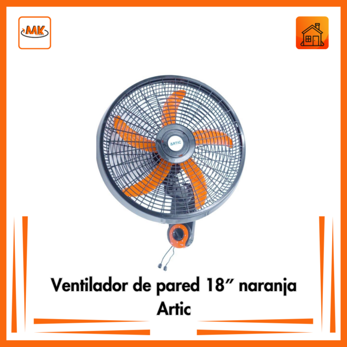 Ventilador de pared 18″ naranja Artic - Imagen 1